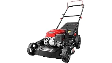 Best 10 Self Propelled Gas Lawn Mower 1 The image shows a person using a self-propelled gas lawn mower to cut grass, representing the best options.