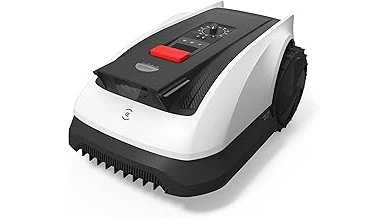 Top Rated 10 Robotic Lawn Mower for Large Lawns 1 The image shows a robotic lawn mower effortlessly cutting grass in a spacious yard, perfect for large lawns.