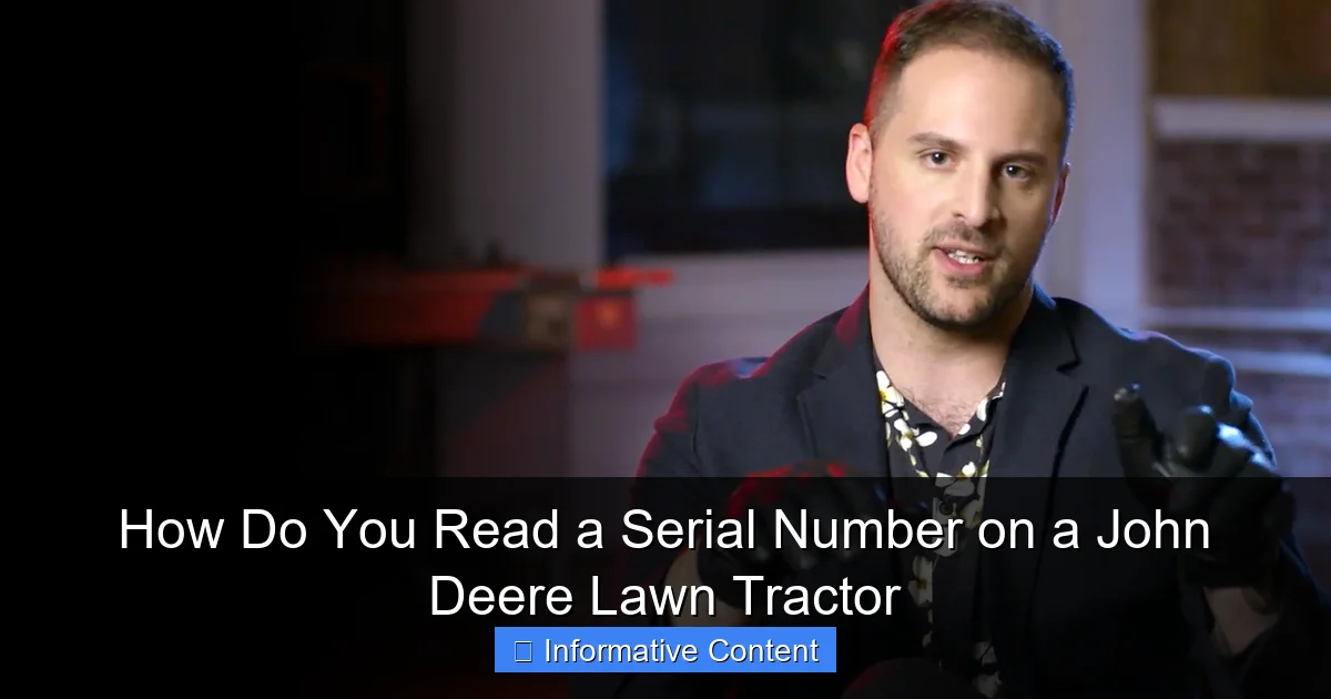 How Do You Read a Serial Number on a John Deere Lawn Tractor