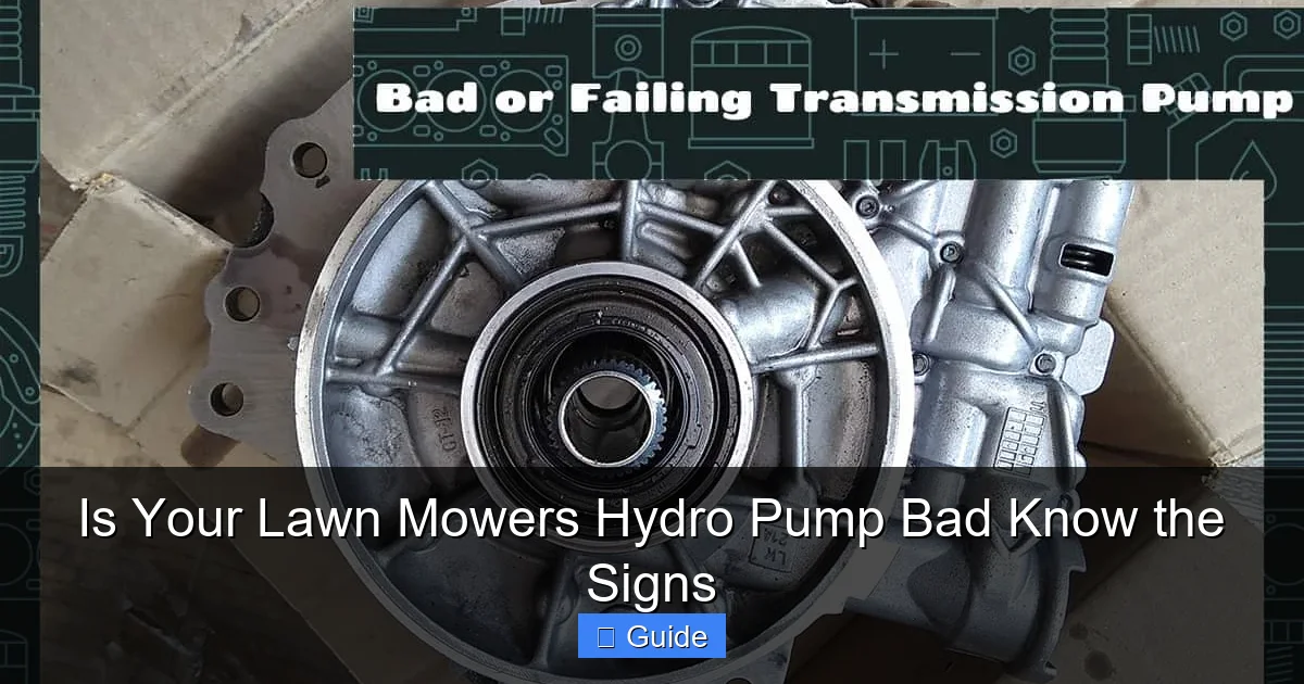 Is Your Lawn Mowers Hydro Pump Bad Know the Signs