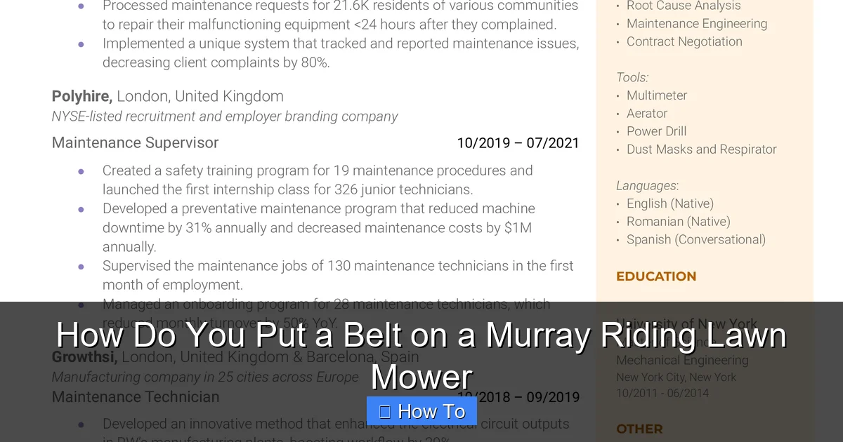 How Do You Put a Belt on a Murray Riding Lawn Mower