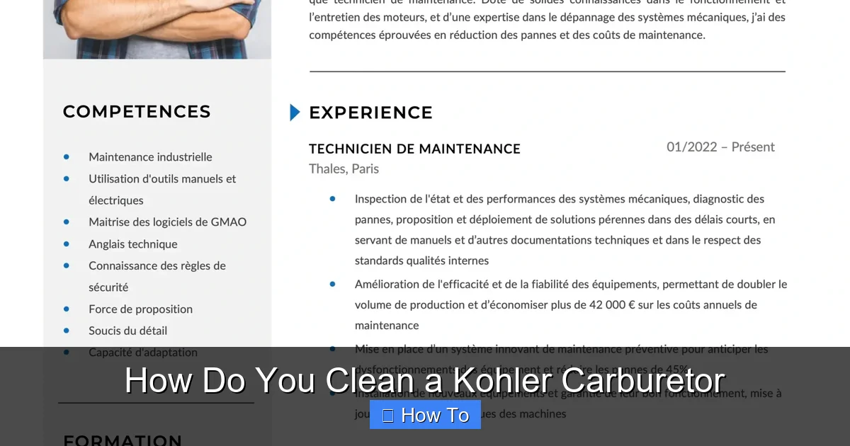 How Do You Clean a Kohler Carburetor