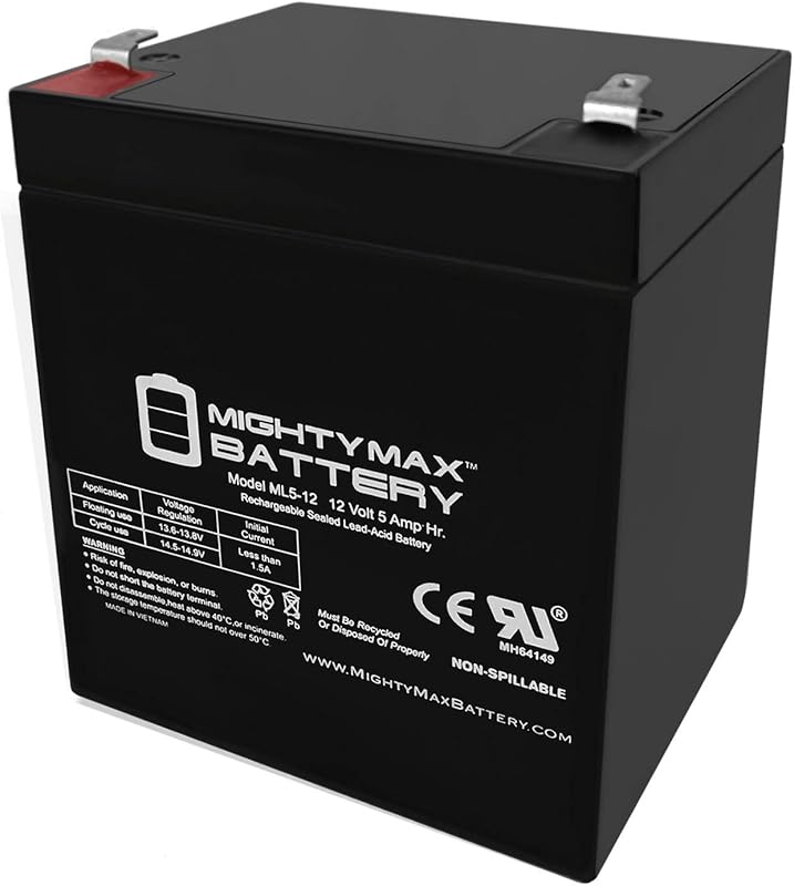 Versatile 12 Volt 5 AH SLA AGM Battery, great for light duty lawn mowe