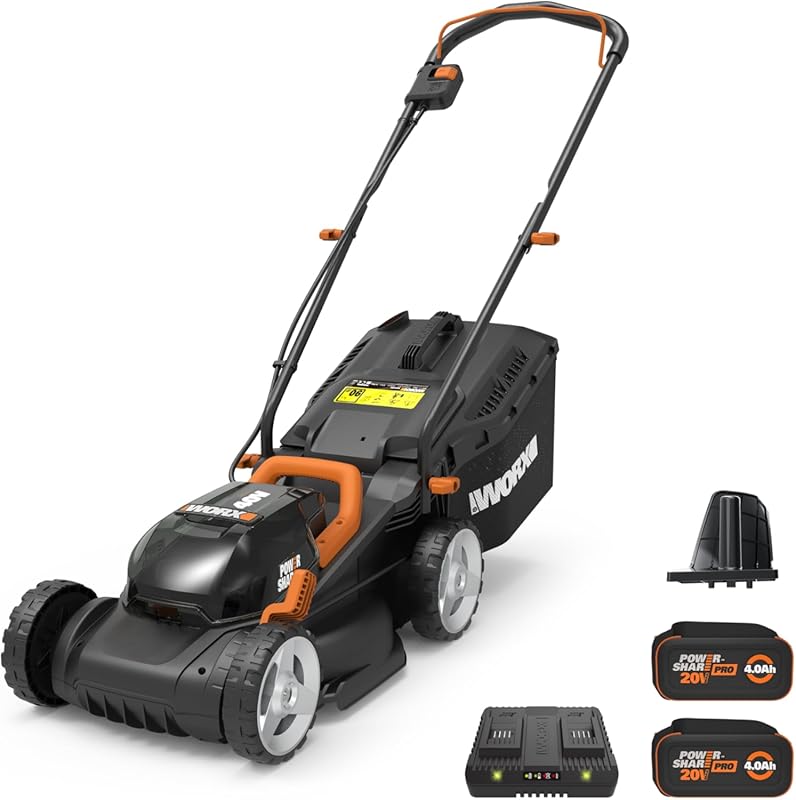 Best EZ Lawn Mower: WORX 14-Inch Cordless Mower with Quiet 2-in-1 Desi