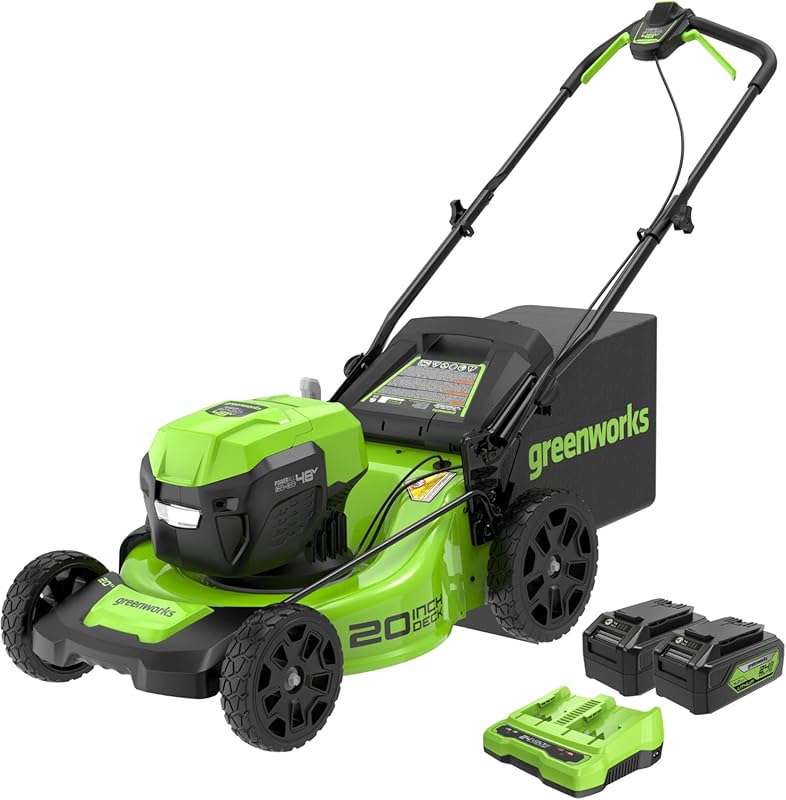 Greenworks 20-Inch Brushless Cordless Push Lawn Mower with LED Headlig