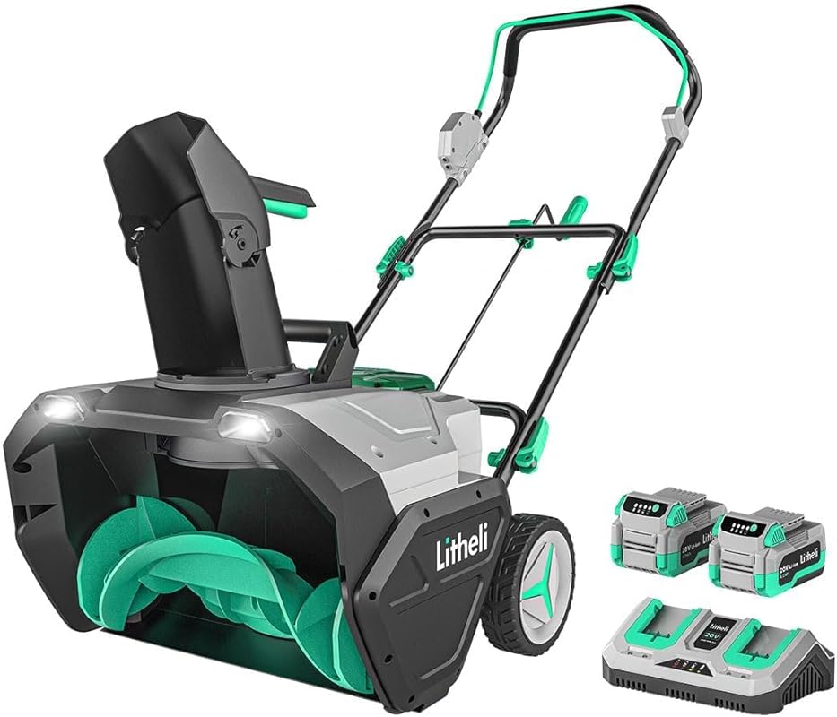 Litheli 20-Inch Single Stage Cordless Snow Blower with Brushless Motor