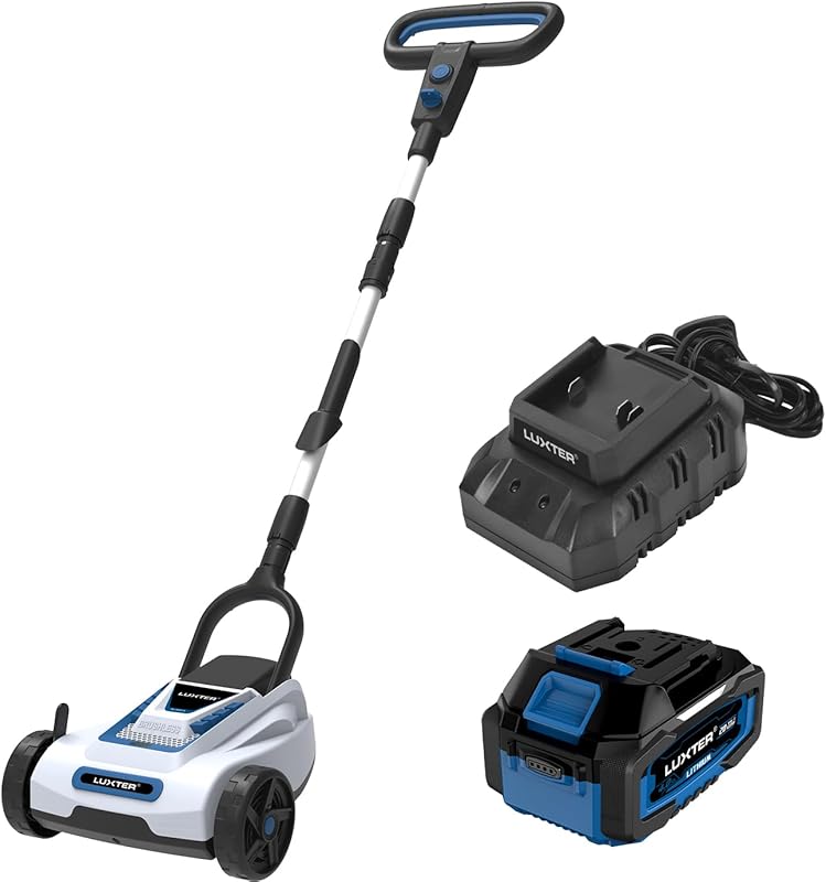 LUXTER 9-Inch Cordless Mini Lawn Mower with 20V Battery and Adjustable