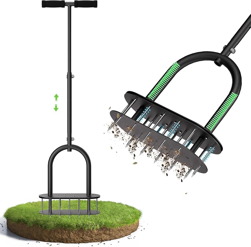 7 Top-Rated Commercial Lawn Aerators for a Healthier Yard 6 seasky Lawn Aerator, Manual Lawn Aerator Tool with Padded T-Handle, Wi