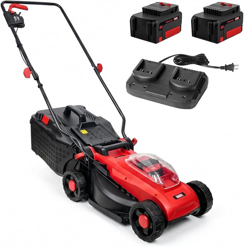 Best Cordless Electric Lawn Mower – 20V, 13 Inch, Brushless, 4-Positio
